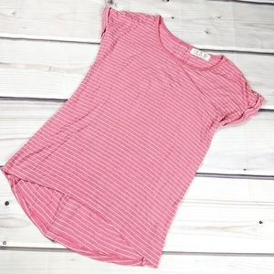 🌿 5/$15 Pink Rose | Pink Stripped T-shirt